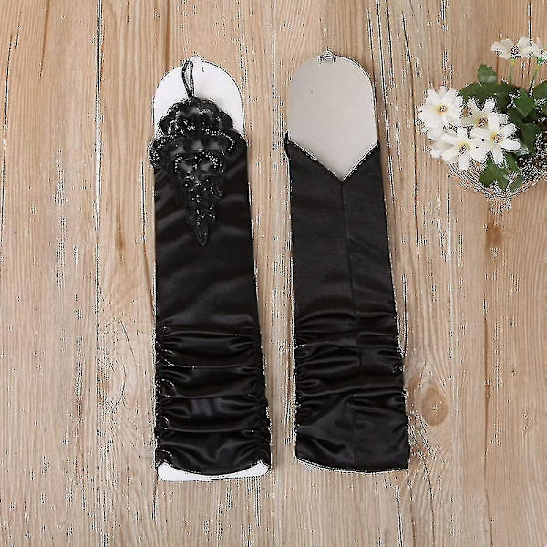Sorte hansker Lange hansker 1920-talls tilbehør Flapper kostyme Fingerløse hansker for kvinner Brølende 20-tallet