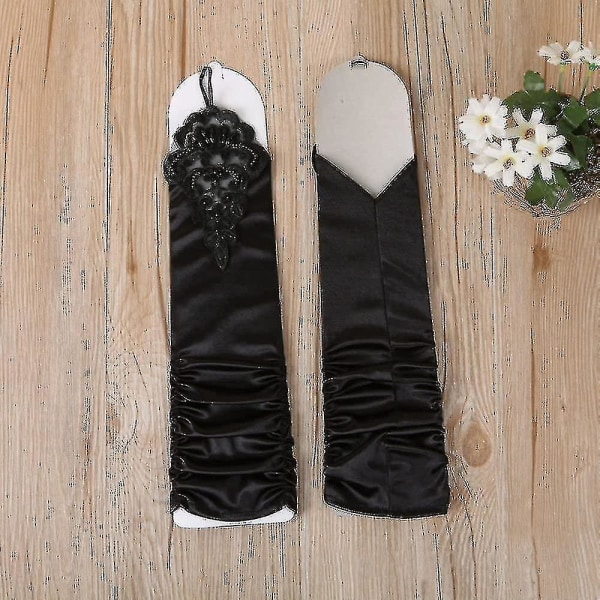 Svarta handskar Långa handskar 1920-tal Tillbehör Flapper Kostym Fingerlösa handskar för kvinnor Roaring 20-tal