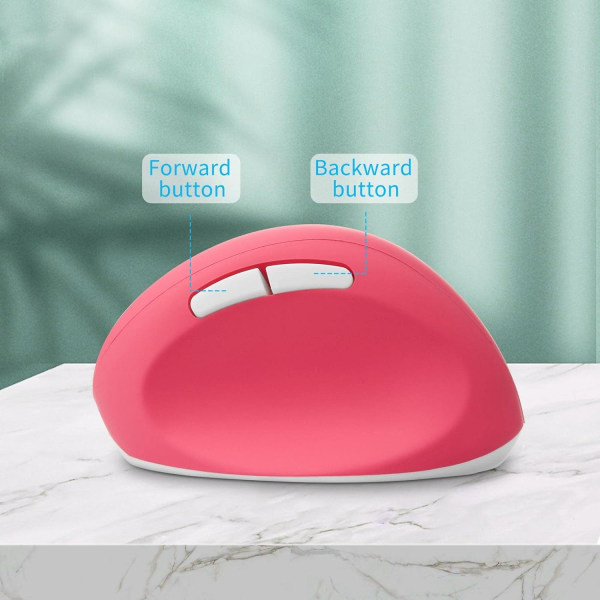 Ergonomisk mus, trådløs mus genopladelig vertikal mus med USB-modtager, 2,4 GHz trådløse mus, 6 knapper, justerbar DPI 800/1200/1600