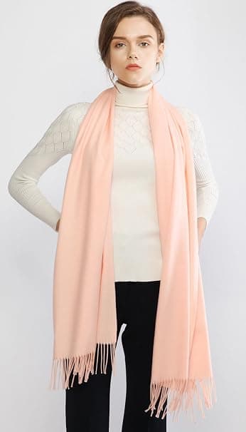 Dames Sjal Pashmina Sjal og Wraps til Bryllup Sjal til Kvinner Vinter(Rosa-2)
