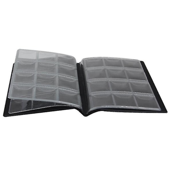 120 myntsamleralbumsett for samling av minnemynter, kobbermynter, samlealbum for oppbevaring av bilder Black
