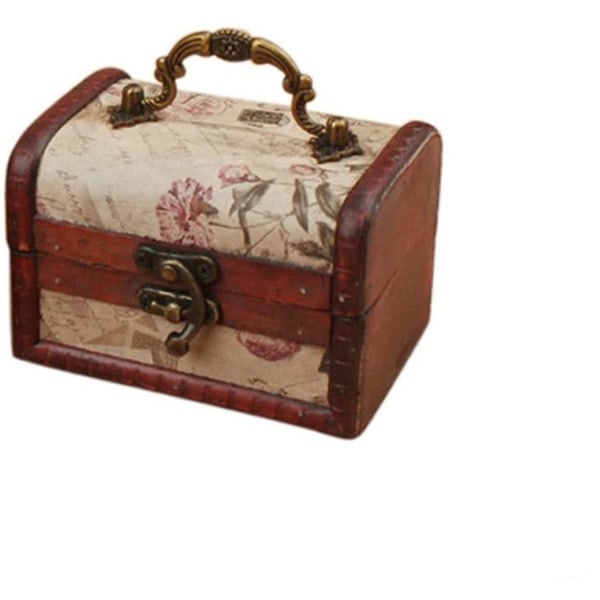 Käsintehty retroeurooppalainen puinen laatikko Vintage puinen case Koristeellinen korujen säilytyslaatikko vanha muisto
