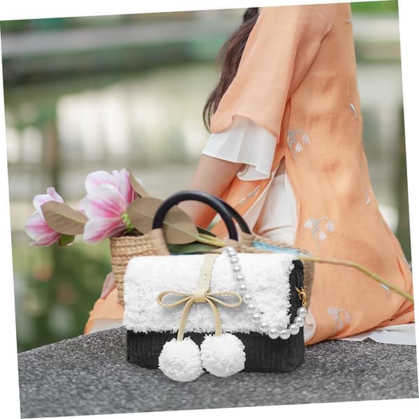 DIY Crossbody Bag Making Kit med svarte vevde perlematerialer