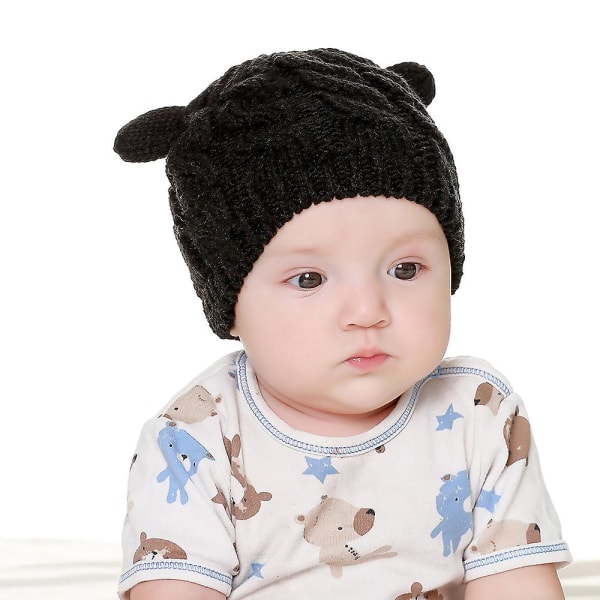 Baby Fall And Winter Hat And Glove Set S black