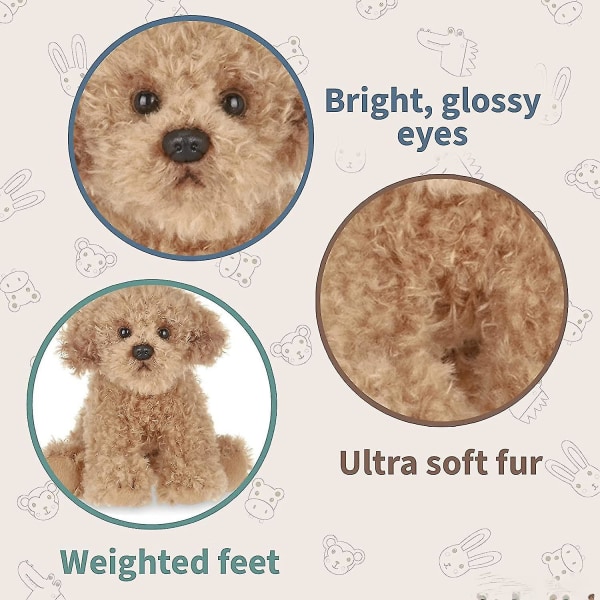 Labradoodle liten plyschvalp, hundgosedjur, 7,8 tum