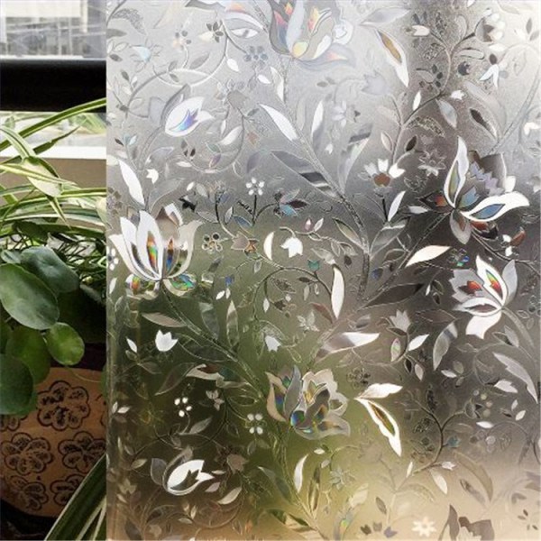 45 * 200 cm tulipanlaser statisk elektrisitet limfri glassfilm lysoverføring ugjennomsiktig beskyttelse personvern vindu dekorasjon klistremerke