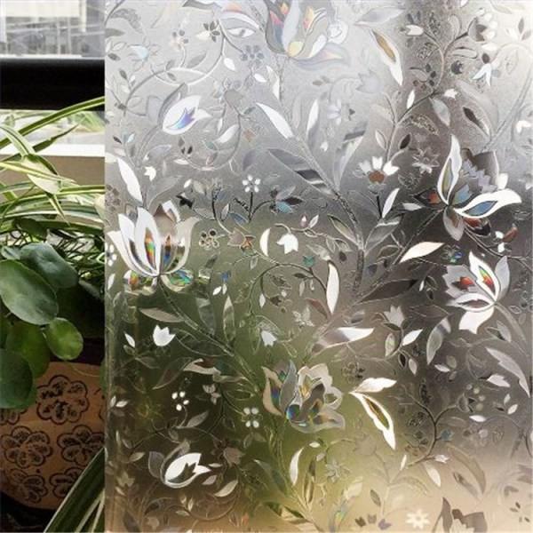 45 * 200cm tulppaani laser staattinen sähköliima vapaa lasikalvo valonläpäisykyky läpinäkymätön suojaus yksityisyys ikkunakoriste tarra