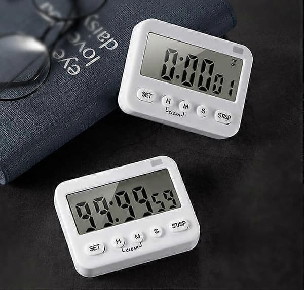 Digital Timerur, Multifunktionelt Digitalt Ur Nedtællingstimer Begivenhedstimer med Alarm, Magnetisk Bagside Stort Digitalt Display Lydalarm 1 pakke pack