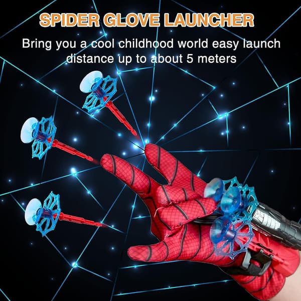 Cobweb Launcher-handskar, Launcher-handskar Spider Web Shooting-handskar Hero Launcher Hero Launcher Barn Plast Rollspel-handskar Barn Pedagogiska Leksaker 15 bullets