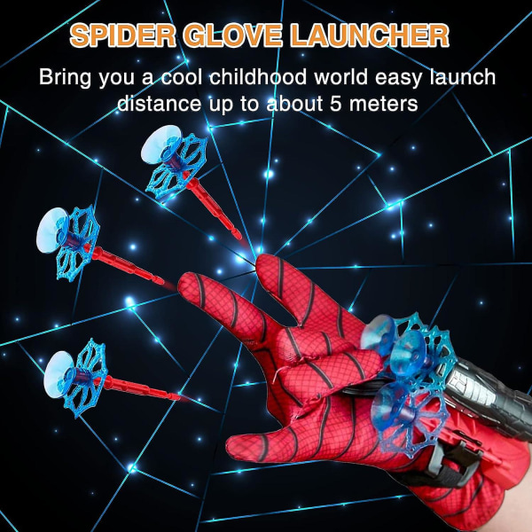 Cobweb Launcher Handsker, Launcher Handsker Spider Web Skydehandsker Hero Launcher Hero Launcher Børn Plast Rolleleg Handsker Børn Pædagogisk legetøj 3 bullets