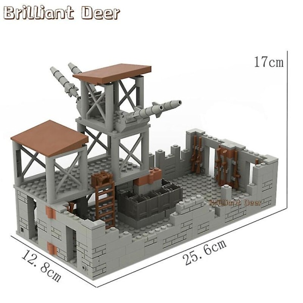 Forladte Ruiner Bygninger Moc Ww2 Pubg Militærbase Diy Scener Byggeklodser Sæt Dele Til Hær Soldat Figurer Drenge Legetøj503pcs 267PCS