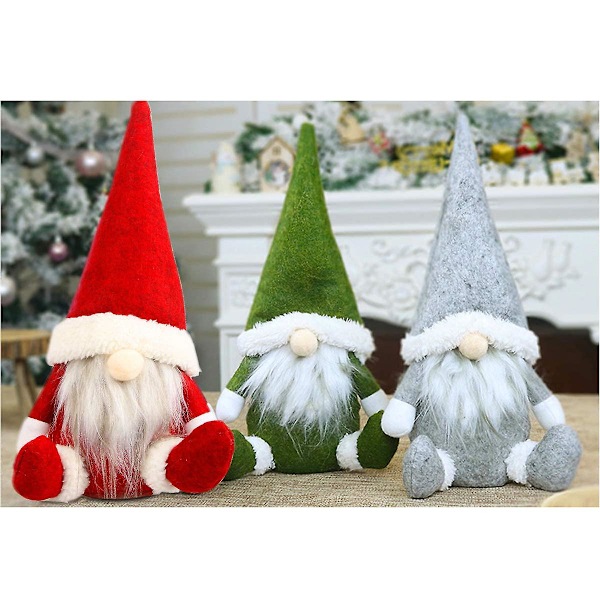 Christmas Gnome Plush Decorations, Handmade Swedish Tomte Scandinavian Santa Elf