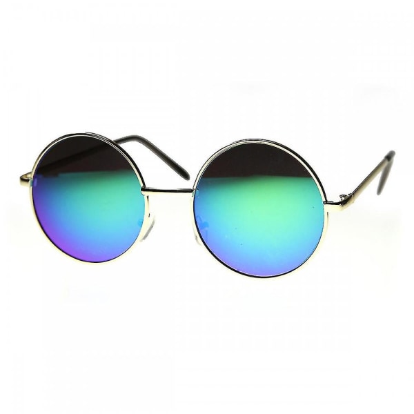 Runda Stora Lennon Style Flash Mirror Festival Solglasögon