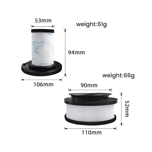 6 kpl Vaihdettava varaosa Hepa-suodatin Zr00907/zr009008/rh98xx/99xx -imuriin Etu Takaosa