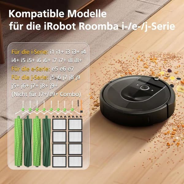 22-delt tilbehørssæt til iRobot Roomba støvsugere i7 i7+ j7 j7+/Plus i3 i3+ i4 i4+ i8 i8+ E5 E6 E7, til iRobot Roomba E/I/J-serien