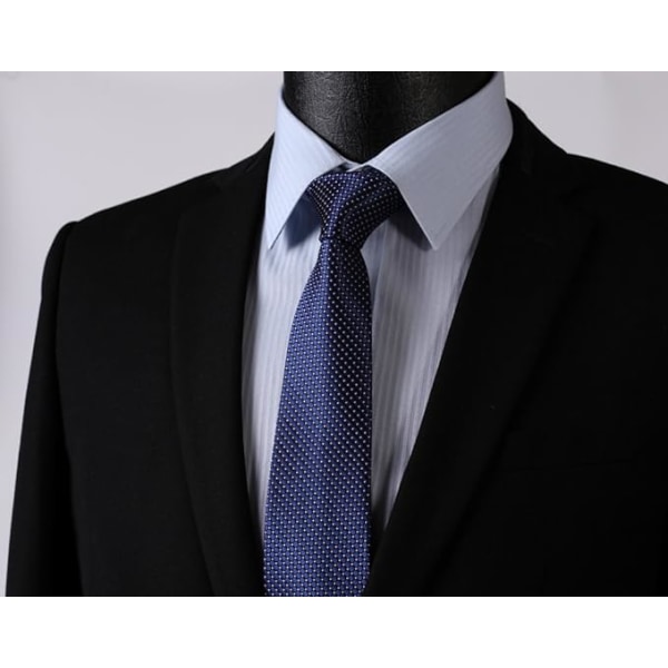 Bröllopsslips och fickor med prickband för män, fyrkantig extra lång slips och set för män Klassiskt modeföretag