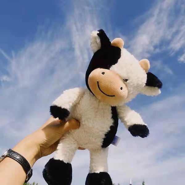 23/30cm Mjuk Plysch Ko Leksaker Stoppade Djur Mjölkkor Dockor För Barn Blidka Leksak Söta Ko Sova Plyschkudde Gåvor Till Vänner Sitting Cow 30cm