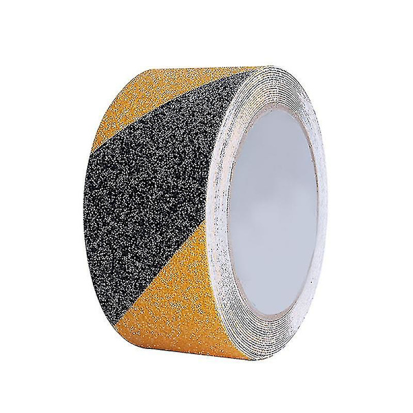 Advarselstape, advarselstape skridsikker sikkerhedstape gul og sort tape selvklæbende afmærkningstape til indendørs og udendørs trapper trin 5cm*5m Auspicious