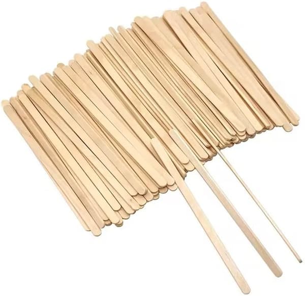 Kaffepinde i træ x 100, Engangs og miljøvenlige, 140 mm (100 pinde)
