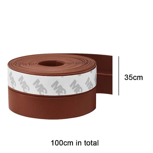 3 meter værbestandig tetningslist, silikon dørtetningslist dør, vindu,  (bredde 25mm35mm45mm) Shape3 Brown