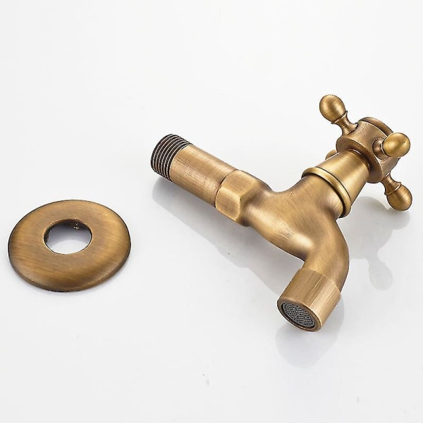 G1/2 Wall Mounted Vintage Solid Brass Faucet Water Tap For Kitchen Sink Mop Pool Ft