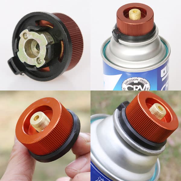 Utomhus Camping Vandring Spis Adapter Konvertering Split Typ Gas Orange En Storlek