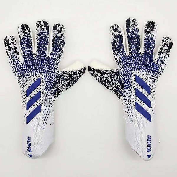 Professionelle silikonegummi vandtætte skridsikre handsker latex voksne børn fodboldmålmandshandsker #1 10 blue and white