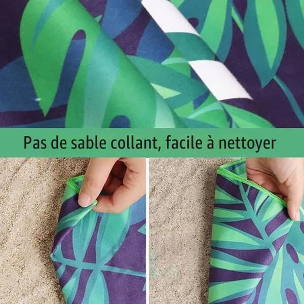 Sandresistent mikrofiber strandhandduk, lätt strandfilt - Stor pikéfilt, 160x80cm