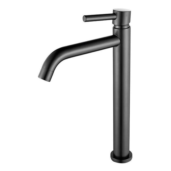 Badeværelsesarmatur - Badeværelseshane - kun koldt vand, sort - 30,5*13,7cm - Standard 3/8\" tilslutning, nem installation