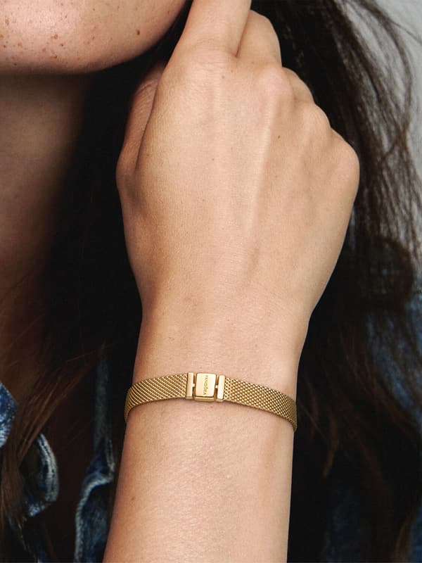 Pandora - P Reflexions™ Mesh Armband - 14k guldplätering 6.7in/17cm