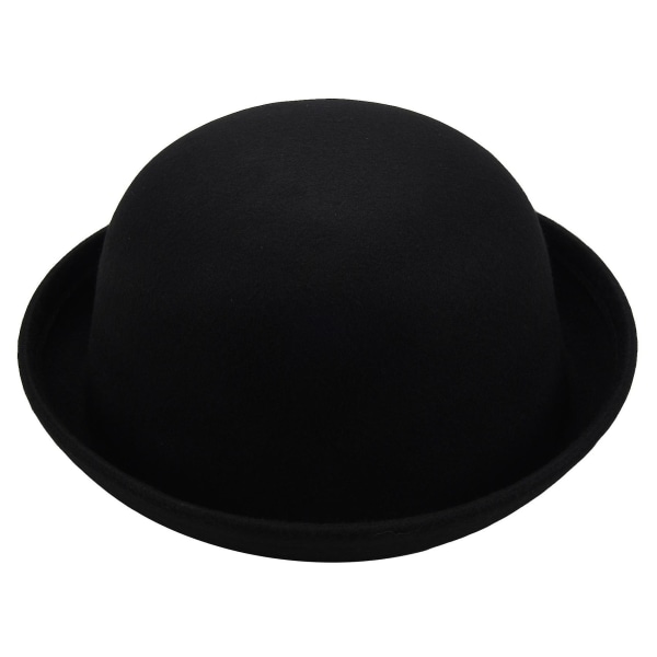 1 stk Melon Bowler Hat Bowler Hat Bowler Hat Filt Hat Chaplin Hat Ride Hat (svart)