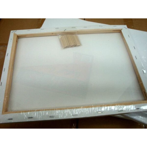 5-pack - canvasbräda 40x30 cm - Rit-/målarduk - Canvas Vit Multifol