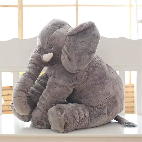 Heytea gigantisk utstoppede dyr dukke elefant utstoppede dyr, 24\" utstoppede elefant plysjleker gaver til jenter gutter grå