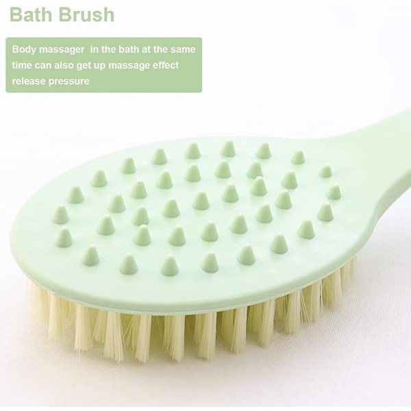 1 Pieces Plastic Bath Body Back Shower Brush with Soft Bristles Bath and Shower Scrubber Body Skin