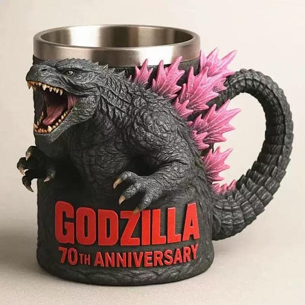 Godzilla 70-års jubilæum 3D-krus, Pink