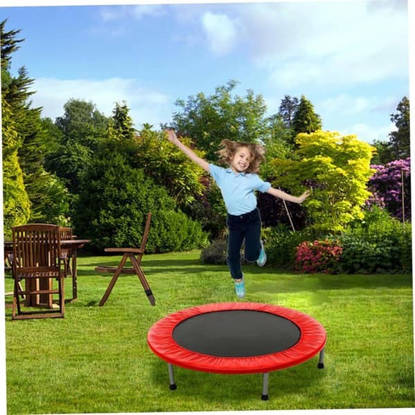 91 cm runt trampolinfjäderskydd för barn, med resår, svampfoder, Oxford-tyg - 6 hål