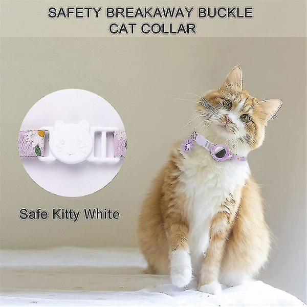 Kissan kaulapanta, säädettävä Daisy-kaulapanta pidikkeellä ja turvasoljella koiranpennunpennulle (1 kpl, violetti)