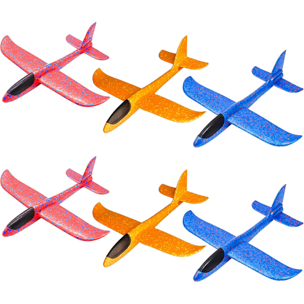 6 Pack Foam Airplane Toys Throwing Foam Plane Glider Plane for Outdoor Activities Sport Game Toy Birthday Party Favors