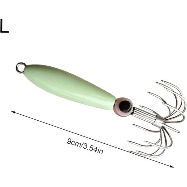 Letvægts, flugtsikre kroge med 12 metalmodhager, til blækspruttefiskeri, sepiablæksprutter, ottearmede blæksprutter og natfiskeri til søs