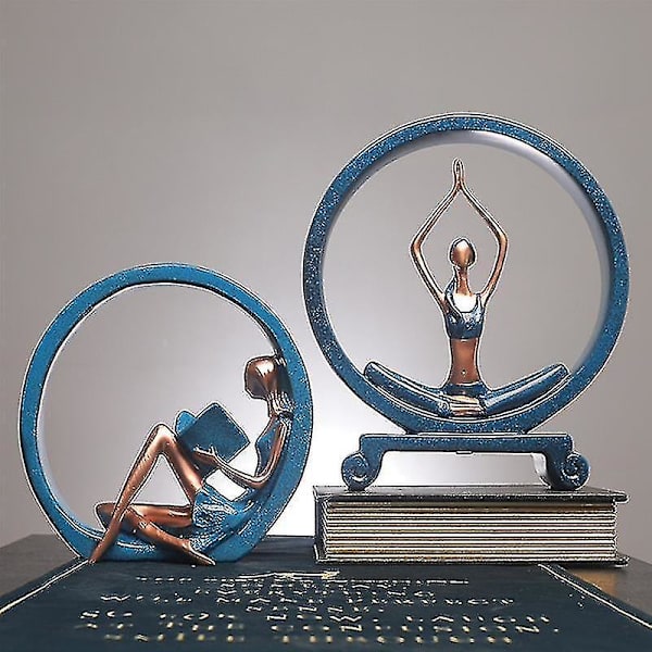 Harts Resin Yoga Ornament Hollow Modern Heminredning Tillbehör För Vardagsrum Karaktär Skulptur Konst Hantverk Dekor