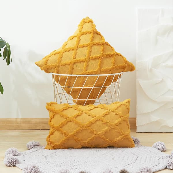 Dekorative pudebetræk, bløde plys kunstige uld sofapudebetræk sæt, beige Ginger