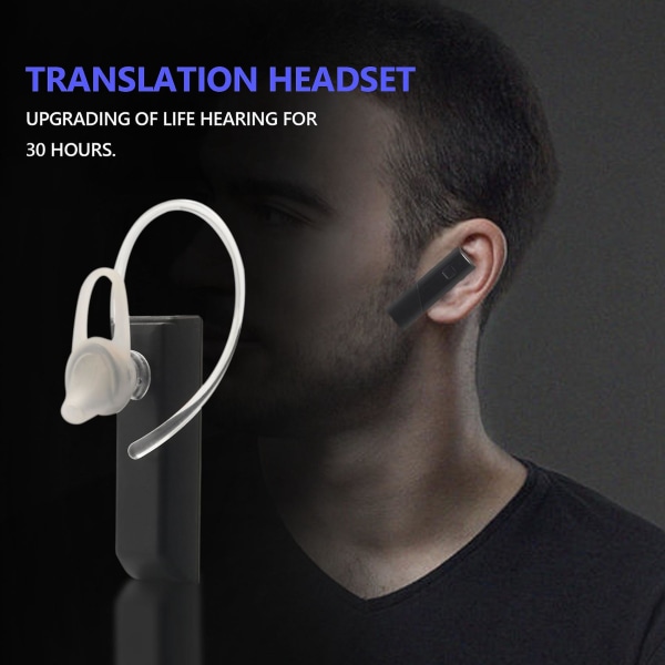 Smart Wireless Translation Headset Bluetooth 5.0 Voice Translator Øretelefon 33 Språk Instant Rea