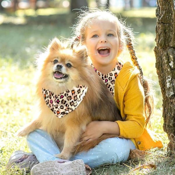 Sett med 2 hunde-bandanaer - Leopardmønster - Tilbehør for små, mellomstore og store hunder