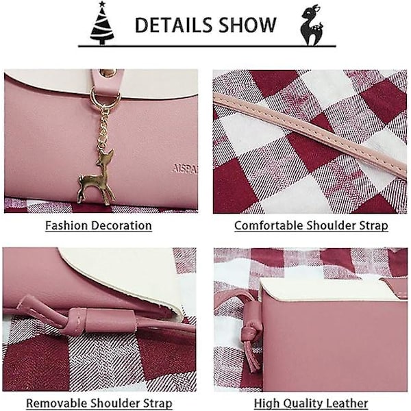 Liten crossbody-väska för flickor i PU-läder, axelväska, handväska, crossbody-väska, presenter till tonårsflickor big rose Red