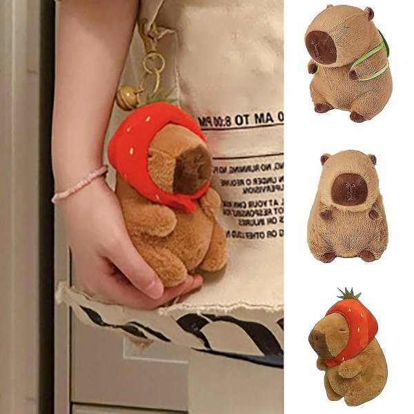 Söt Capybara Plyschdocka Leksak Bär En Sköldpaddsryggsäck Bomull Fylld Djurdocka Plysch Hängande Prydnad Super Mjuk Capybara Plysch Penda C 10cm