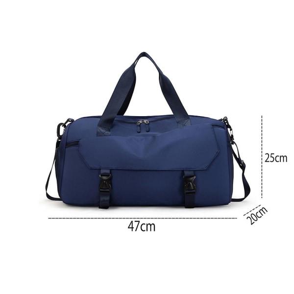 Liten treningsbag Sports Reise Duffel Bag Weekender Overnatting Bag Med Våt Lomme Og Skoskuff blue