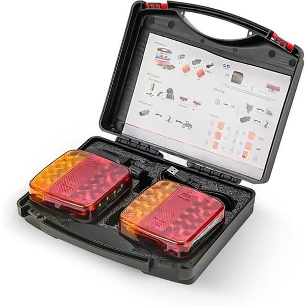 2 stk. trådløst magnetisk LED-lyssæt, trailerlys - magnetisk LED-baglygte, lastbilbaglygte til trailer