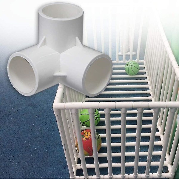3-suuntaiset PVC-liittimet PVC-putkiliittimet, kolmiulotteiset liittimet, huonekaluliittimet, kasvihuoneen runko (32mm, 4kpl) (hy)