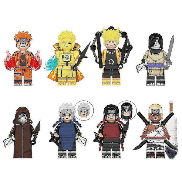 8 st Anime Naruto Mini Action Figure Leksaker, Byggblockleksaker Samlingsset För Festpresenter, Fansgåva D