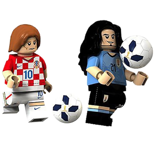 8 stk. / sæt Super Star Minifigurer Legetøj Fodboldspiller Byggeklodser Shytmv